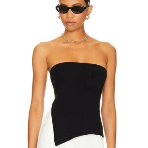NWT SNDYS Novalie Top Women's Ribbed Cotton top in Black Size S